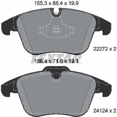 Textar | Bremsbelagsatz, Scheibenbremse | 2227201