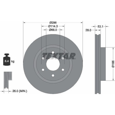 Textar | Bremsscheibe | 92285803