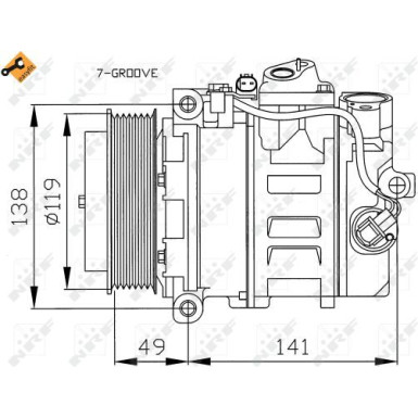 NRF EASY FIT 32215 Klimakompressor 7SEU17C mit Dichtring