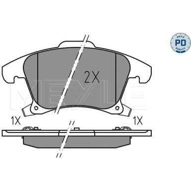 Meyle | Bremsbelagsatz, Scheibenbremse | 025 222 6920/PD