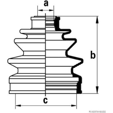 Herth+Buss Jakoparts | Faltenbalgsatz, Antriebswelle | J2860501