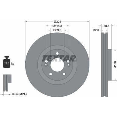 Textar | Bremsscheibe | 92221700