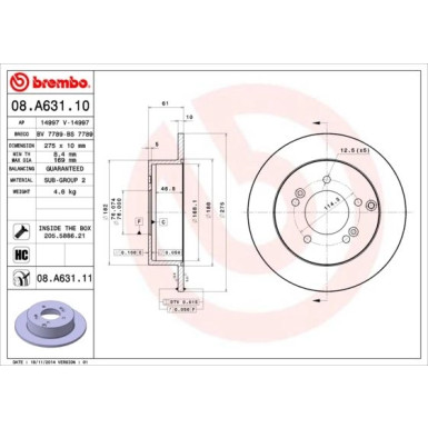 Brembo | Bremsscheibe | 08.A631.11