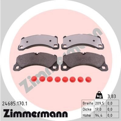 Zimmermann | Bremsbelagsatz, Scheibenbremse | 24685.170.1