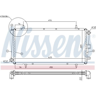 Nissens | Kühler, Motorkühlung | 62785A