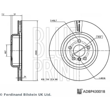 Blue Print | Bremsscheibe | ADBP430018