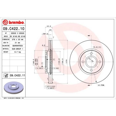 Brembo | Bremsscheibe | 09.C422.11