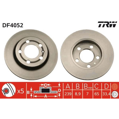 TRW | Bremsscheibe | DF4052