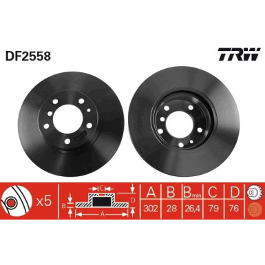 TRW | Bremsscheibe | DF2558