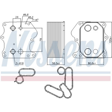 Nissens | Ölkühler, Motoröl | 91128