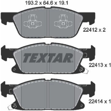 Textar | Bremsbelagsatz, Scheibenbremse | 2241201