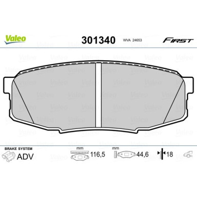 Valeo | Bremsbelagsatz, Scheibenbremse | 301340