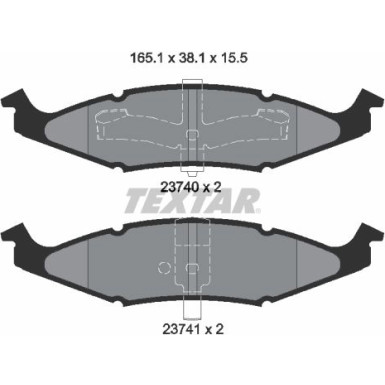 Textar | Bremsbelagsatz, Scheibenbremse | 2374001