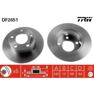 TRW | Bremsscheibe | DF2651