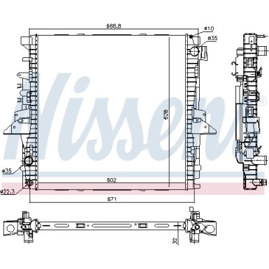 Nissens | Kühler, Motorkühlung | 64333