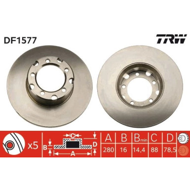 TRW | Bremsscheibe | DF1577