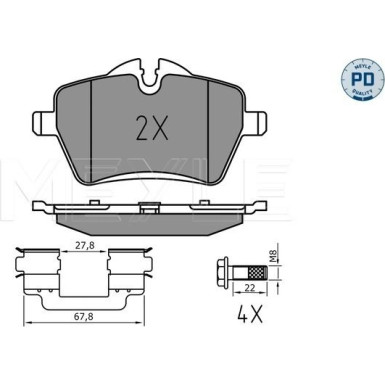 Meyle | Bremsbelagsatz, Scheibenbremse | 025 239 8418/PD