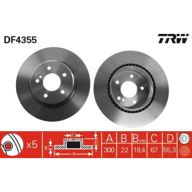 TRW | Bremsscheibe | DF4355