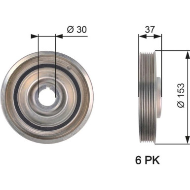 Gates | Riemenscheibe, Kurbelwelle | TVD1090