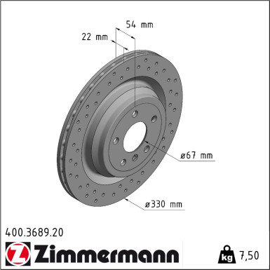 Zimmermann | Bremsscheibe | 400.3689.20