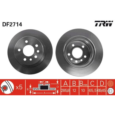 TRW | Bremsscheibe | DF2714