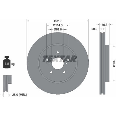 Textar | Bremsscheibe | 92171503