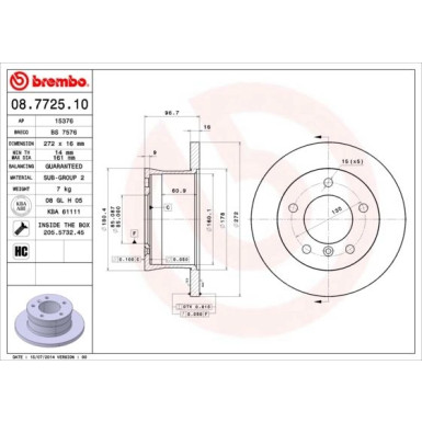 Brembo | Bremsscheibe | 08.7725.10