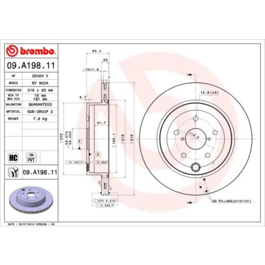 Brembo | Bremsscheibe | 09.A198.11