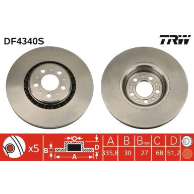 TRW | Bremsscheibe | DF4340S