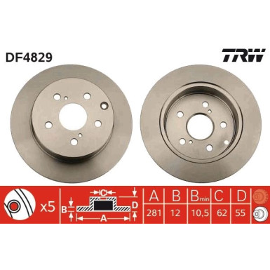 TRW | Bremsscheibe | DF4829