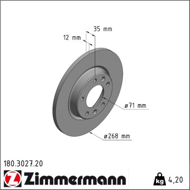 Zimmermann | Bremsscheibe | 180.3027.20