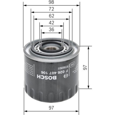 BOSCH F 026 407 106 Ölfilter