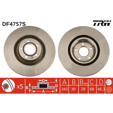 TRW | Bremsscheibe | DF4757S