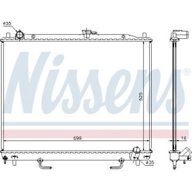 Nissens | Kühler, Motorkühlung | 68181A