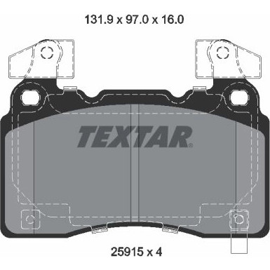 Textar | Bremsbelagsatz, Scheibenbremse | 2591503