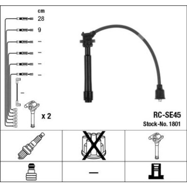 NGK | Zündleitungssatz | Gebrauchsnr.: RC-SE45 | 1801