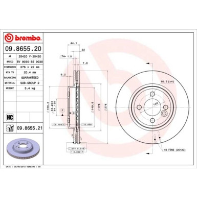 Brembo | Bremsscheibe | 09.8655.21