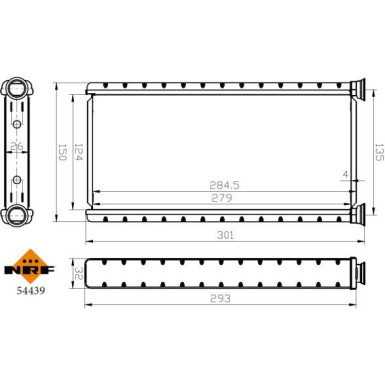 NRF | Wärmetauscher, Innenraumheizung | 54439