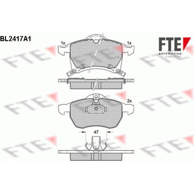 FTE | Bremsbelagsatz, Scheibenbremse | 9010724