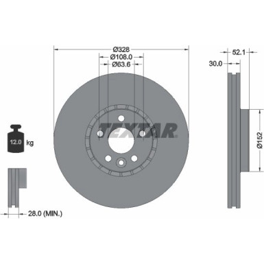 Textar | Bremsscheibe | 92196303