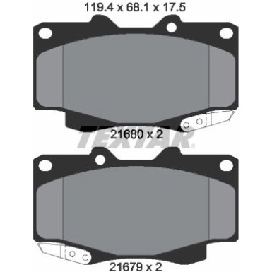 Textar | Bremsbelagsatz, Scheibenbremse | 2168003