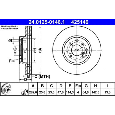 ATE | Bremsscheibe | 24.0125-0146.1