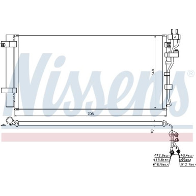 Nissens | Kondensator, Klimaanlage | 940260