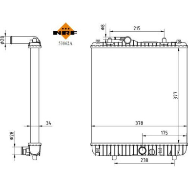 NRF | Kühler, Motorkühlung | 53862A