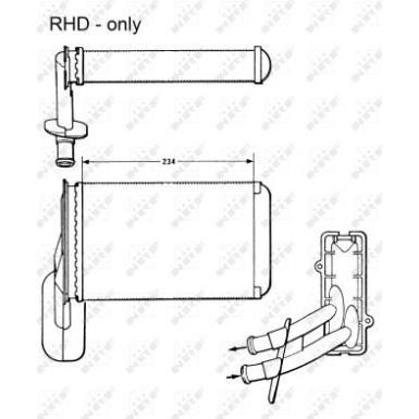 NRF | Wärmetauscher, Innenraumheizung | 58623