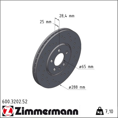 Zimmermann | Bremsscheibe | 600.3202.52