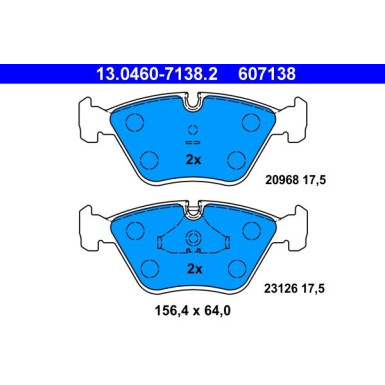 ATE | Bremsbelagsatz, Scheibenbremse | 13.0460-7138.2