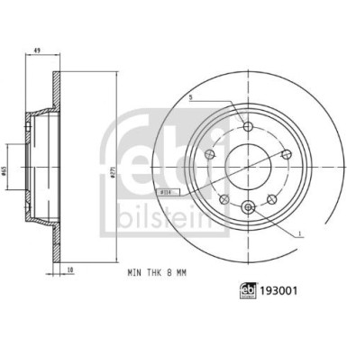 febi bilstein | Bremsscheibe | 193001