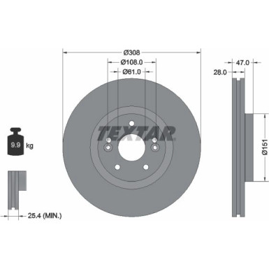 Textar | Bremsscheibe | 92157700