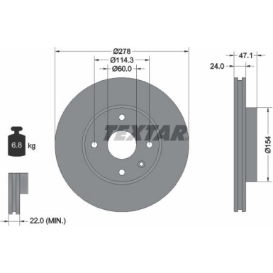 Textar | Bremsscheibe | 92227303